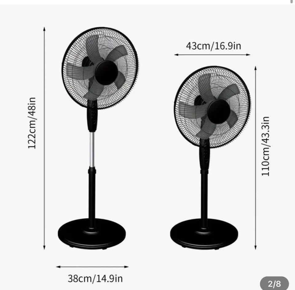 Ventilador de pedestal 17 pulgadas color negro, 3 velocidades