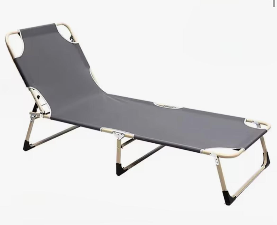Sillón plegable de Acero Reforzado de 1.70mt de largo por 56 cms de ancho color gris