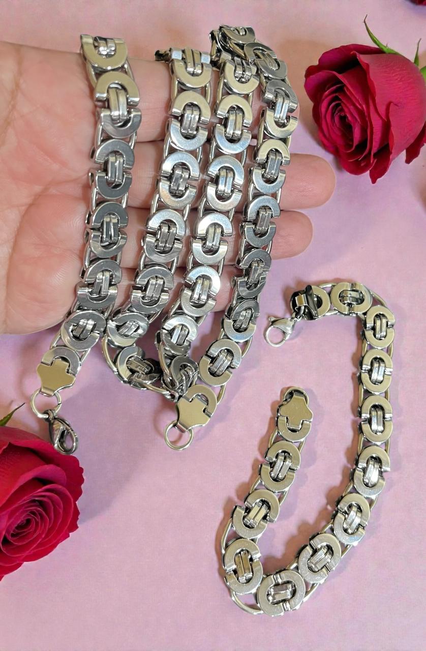 Conjunto de joyería Acero inoxidable 316 Cadena 50cm Esclava 20cm Ambas de 11mm