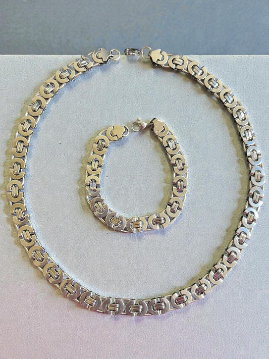 Conjunto de joyería Acero inoxidable 316 Cadena 50cm Esclava 20cm Ambas de 11mm