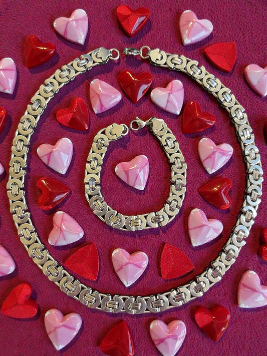 Conjunto de joyería Acero inoxidable 316 Cadena 50cm Esclava 20cm Ambas de 11mm