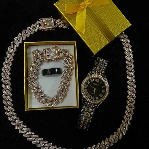 Conjunto joyería color oro rosa