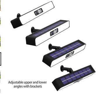 Conjunto de 2 lámparas solares emiten luz color Blanco fuerte con sensor de movimiento (2 piezas)