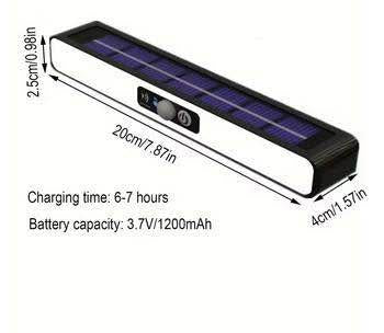 Conjunto de 2 lámparas solares emiten luz color Blanco fuerte con sensor de movimiento (2 piezas)